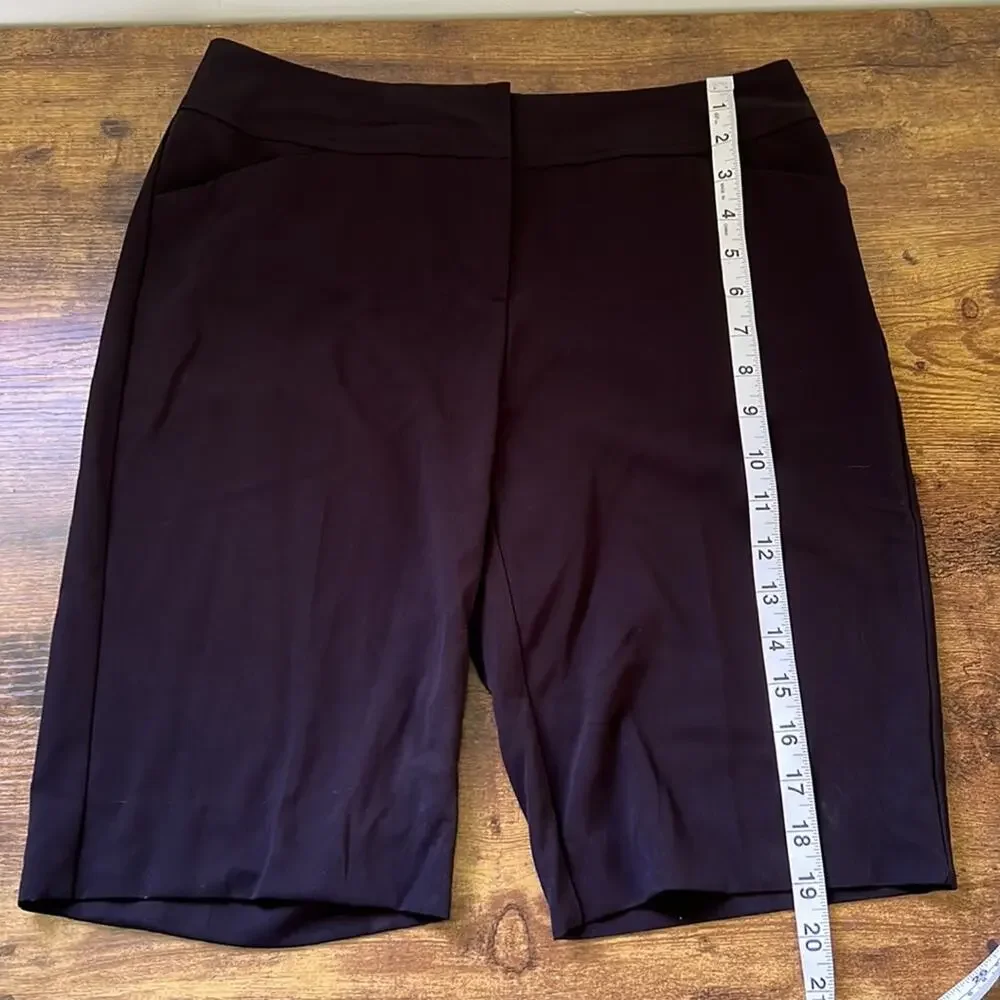 Worthington Petite Black Bermuda Polyester Blend Shorts